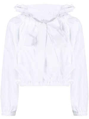 Patou cropped puff-sleeve blouse - White