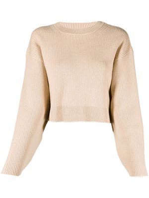 Patou cropped rib knit jumper - Neutrals