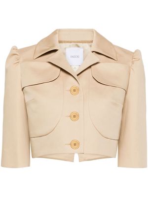 Patou cropped single-breasted blazer - Neutrals