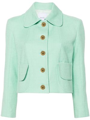 Patou cropped tweed jacket - Green