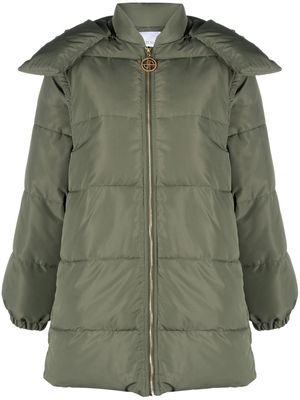 Patou detachable-sleeve puffer coat - Green