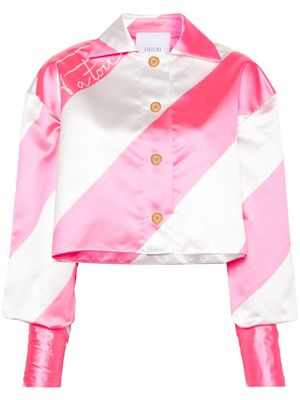 Patou diagonal-striped satin jacket - Pink