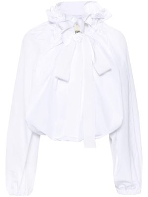 Patou drawstring-neck blouse - White