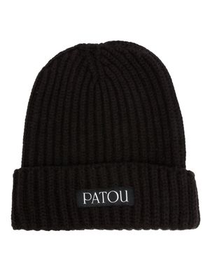 Patou embroidered-logo beanie hat - Brown