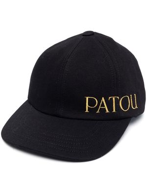 Patou embroidered-logo denim cap - Black