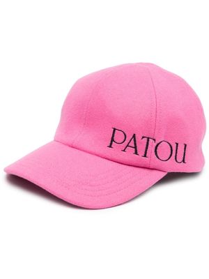 Patou embroidered-logo wool-cashmere cap - Pink