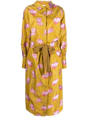 Patou embroidered two-part shirt dress - Yellow