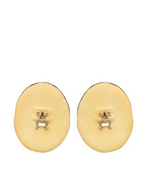 Patou face-motif clip-on earrings - Gold