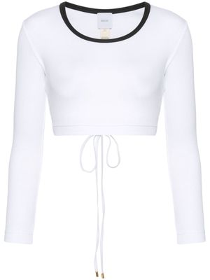 Patou fine-ribbed cropped top - White