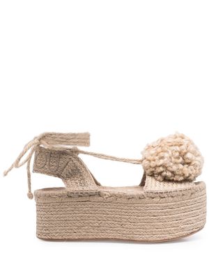Patou floral-applique detail sandals - Neutrals