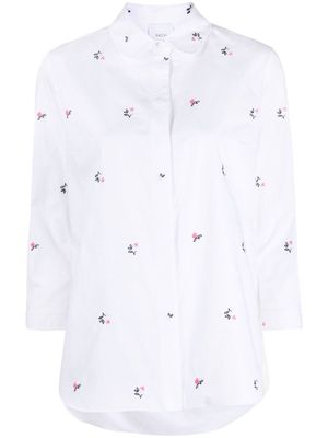 Patou floral embroidered buttoned shirt - White