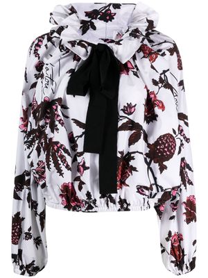 Patou floral-print bow-detail blouse - White