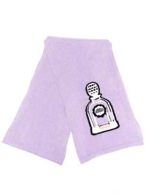 Patou fragrance-motif wool scarf - Purple