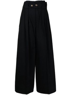 Patou high-waist belted trousers - Black