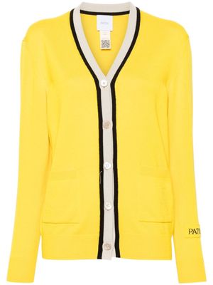 Patou intarsia-knit logo cardigan - Yellow