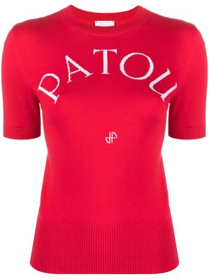 Patou intarsia knit-logo knitted top - Red