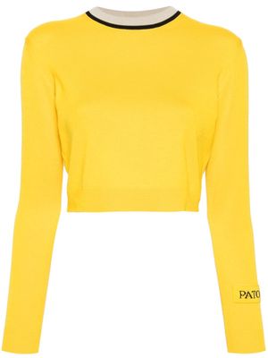 Patou knitted cropped jumper - Yellow