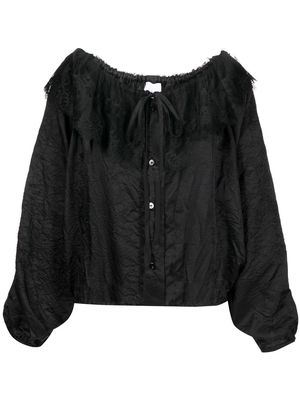 Patou lace-collar long-sleeve blouse - Black
