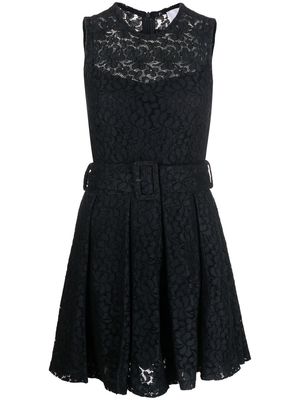 Patou lace-detail sleeveless mini dress - Blue