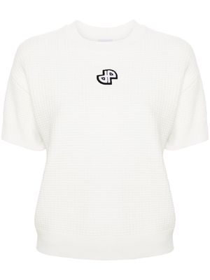 Patou logo-appliqué knit top - Neutrals