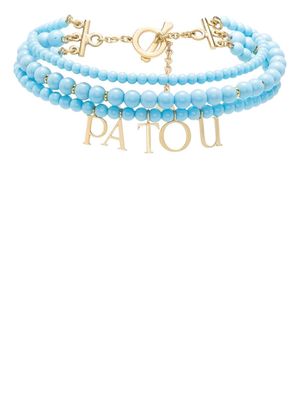 Patou logo beaded necklace - Blue