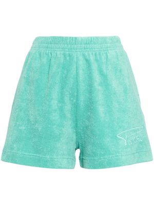 Patou logo-embroidered cotton shorts - Green