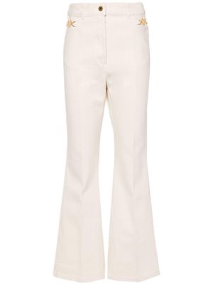 Patou logo-embroidered cotton trousers - Neutrals