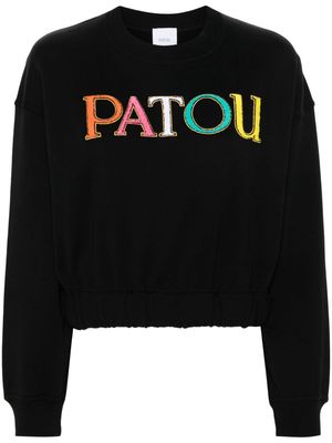 Patou logo-embroidered cropped sweatshirt - Black