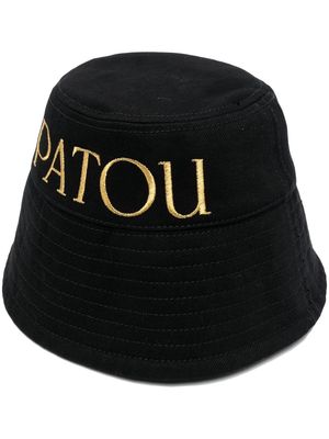 Patou logo-embroidered denim bucket hat - Black