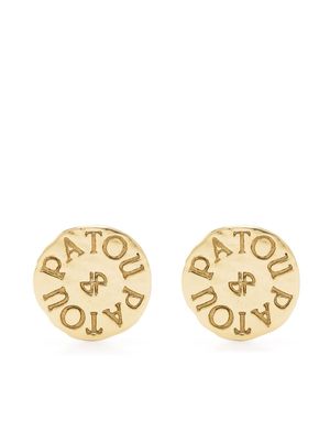 Patou logo-engraved coin earrings - Gold