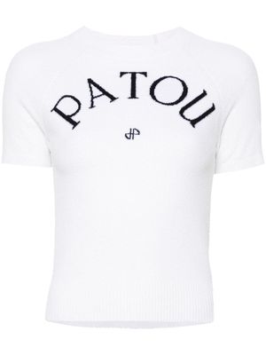Patou logo-jacquard terry-knit top - White