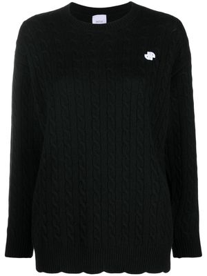 Patou logo-motif cable-knit jumper - Black