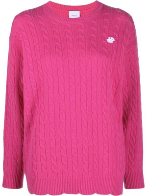 Patou logo-motif cable-knit jumper - Pink