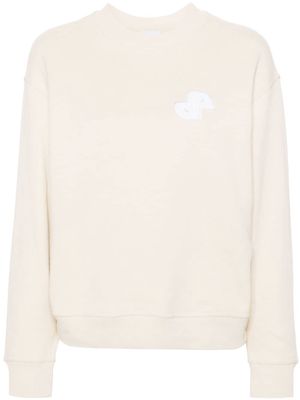 Patou logo-patch cotton sweatshirt - Neutrals