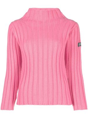 Patou logo-patch ribbed-knit jumper - Pink