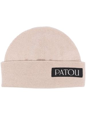 Patou logo-patch wool beanie - Neutrals