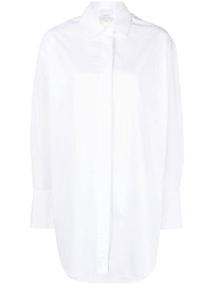 Patou logo-print cotton shirtdress - White