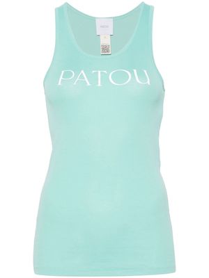 Patou logo-print cotton top - Green
