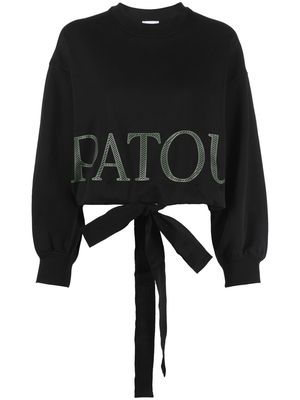 Patou logo print drawstring sweatshirt - Black