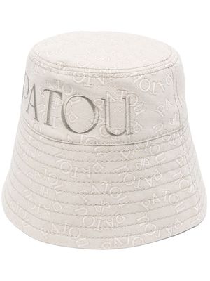 Patou logo-print embroidered bucket hat - Neutrals