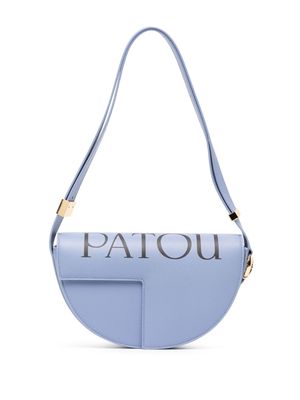 Patou logo-print leather shoulder bag - Blue