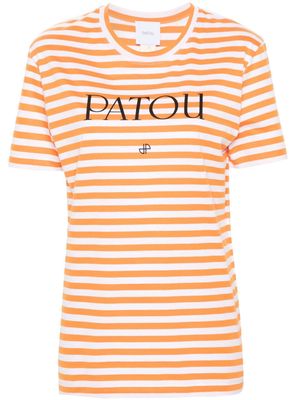 Patou logo-print striped T-shirt - Orange