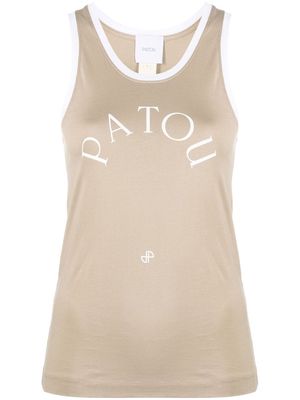 Patou logo-print tank top - Brown