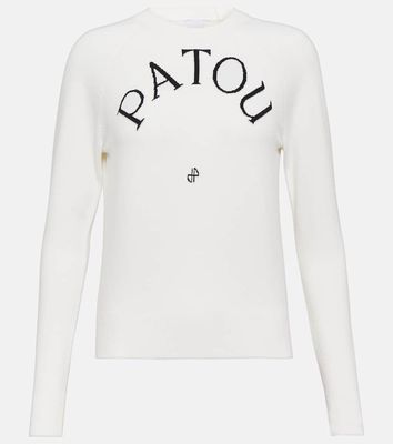 Patou Logo wool-blend jacquard sweater