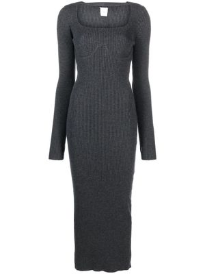 Patou long-sleeve knitted dress - Grey