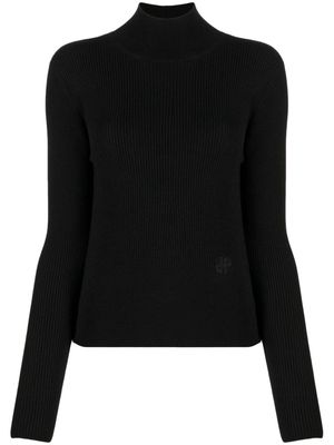 Patou long-sleeve knitted top - Black