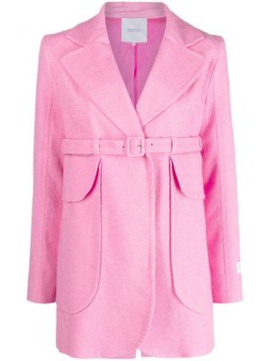 Patou maxi pocket single-breasted coat - Pink