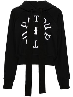 Patou Medallion cotton cropped hoodie - Black
