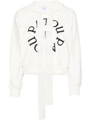 Patou Medallion cotton hoodie - White