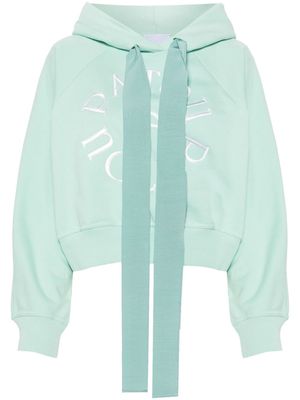 Patou Medallion embroidered-logo hoodie - Green